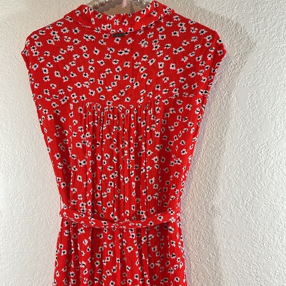 BILLABONG Little Flirt Havana Red Maxi Dress Size S Red Floral Button-Up Dress - Picture 6 of 8